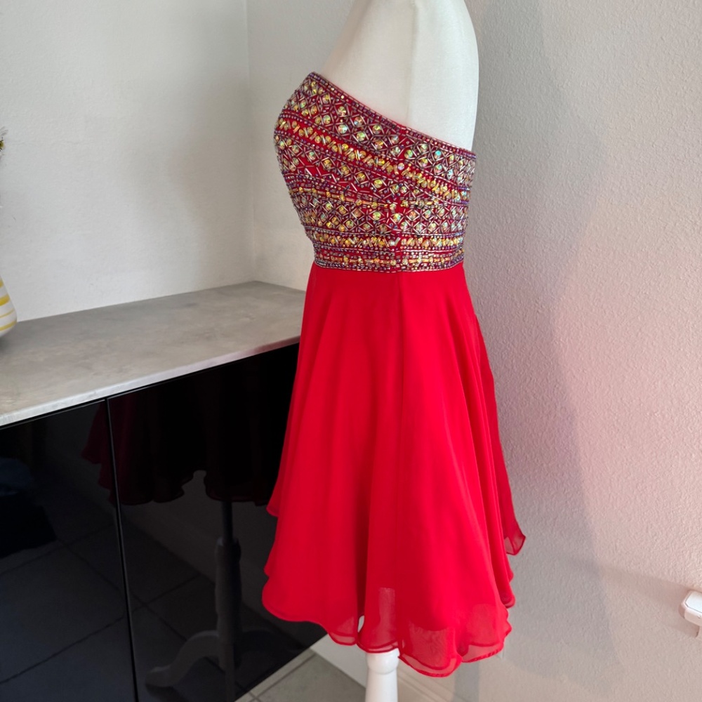 Tony Bowls TS21457 Homecoming Sequin Beaded Strapless Dress Chiffon Size 6 A - Picture 4 of 11
